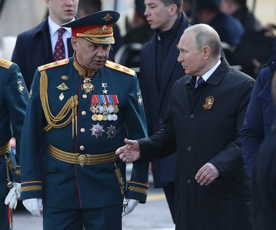 No matter how the war in Ukraine evolves, the nuclear threats by Russian President Vladimir Putin (R), shown with Defense Minister Sergey Shoigu, have revived fears of nuclear conflict and changed how countries think about deterrence and other nuclear-related theories. The two men attended the Victory Day Parade, marking the Soviet Union's defeat of Nazi Germany in World War II, in Red Square on May 9.  (Photo by Contributor/Getty Images)