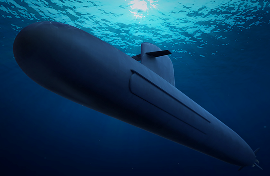 A computer-generated image of Brazil's first nuclear-powered attack submarine, the Álvaro Alberto, which is under  construction by the Brazilian state-owned naval company ICN. (Image by Brazilian Navy)