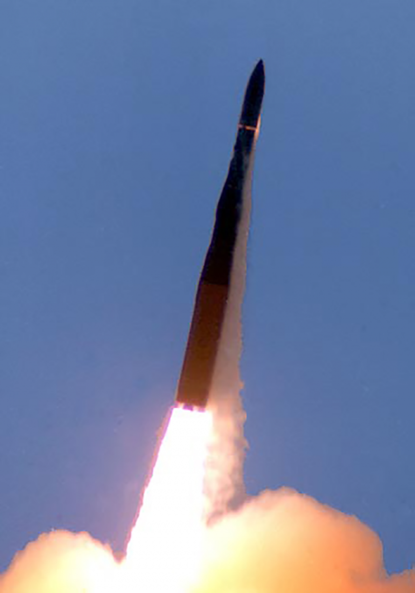 A version of the Minotaur rocket that exploded in its first test on July 6, in a setback for the U.S. nuclear modernization program. (Photo by U.S. Air Force)
