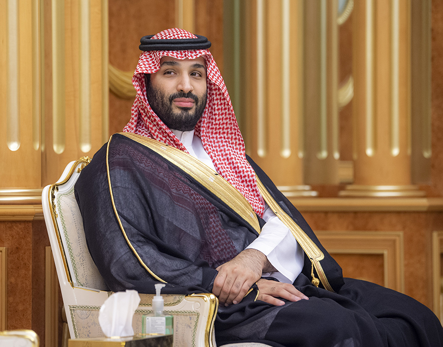 Under Crown Prince Mohammed bin Salman, Saudi Arabia broke with expectations that it would increase oil production, triggering a push by Democrats in the U.S. Congress to halt or modify arms sales to the kingdom. (Photo by Royal Court of Saudi Arabia / Handout/Anadolu Agency via Getty Images)