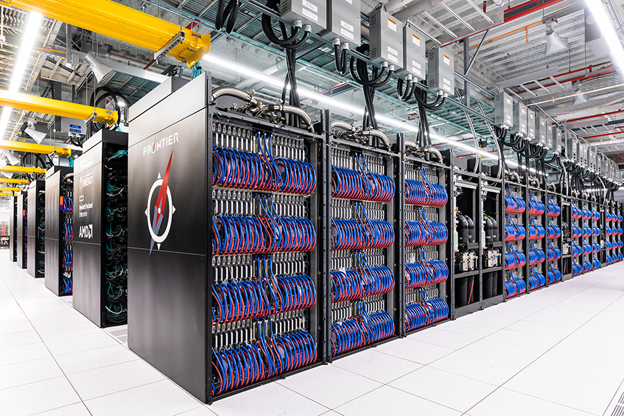 The Exascale-class HPE Cray EX Supercomputer at Oak Ridge National Laboratory in Tennessee. (Photo courtesy of Oak Ridge National Laboratory)