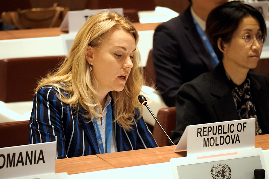 Tatiana Molcean, the Moldovan ambassador to the United Nations and other international organizations in Geneva, served as chairwoman of the committee of the whole for the ninth review conference of the Biological Weapons Convention. The conference drafting committee was also headed by a woman. (Photo by Mariia Koroleva)