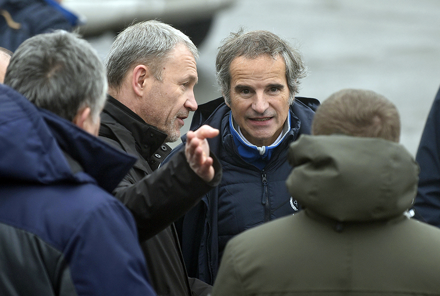 Rafael Mariano Grossi, director-general of the International Atomic Energy Agency, in January visited the Chernobyl nuclear power plant which was the site of a nuclear disaster in 1986 and is still undergoing decommissioning. Grossi launched an IAEA expert mission to support Ukraine’s civil nuclear infrastructure, which is at risk in the war zone.  (Photo by Ruslan Kaniuka/Ukrinform/Future Publishing via Getty Images)