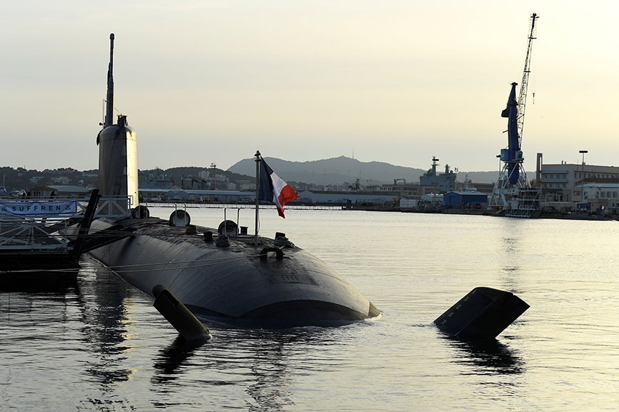 Should France, which produced this Barracuda class nuclear attack submarine, provide India with nuclear-powered submarines to balance its military asymmetries with China? That’s one issue raised by author Ashley Tellis’ book. (Photo by Nicolas Tucat/AFP via Getty Images)