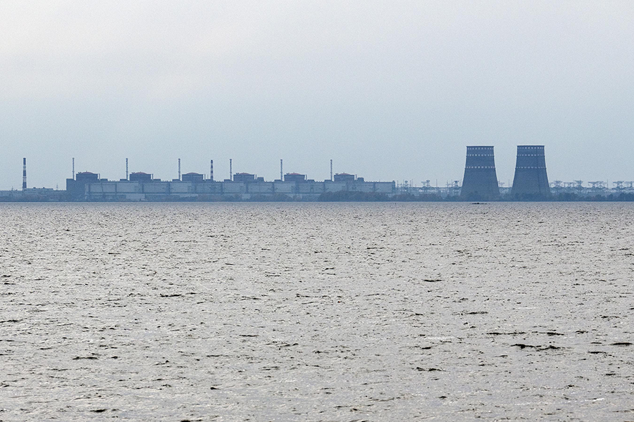 Ukraine’s beleaguered Zaporizhzhia Nuclear Power Plant, under control of Russian forces for more than a year, is pictured in October from Prydniprovske in Dnipropetrovsk oblast. (Photo by Carl Court/Getty Images) 
