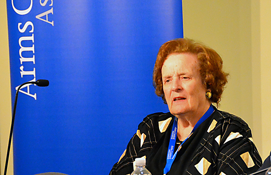 Catherine McArdle Kelleher participates in a panel discussion at the 2015 Arms Control Association annual meeting. (ACA photo)