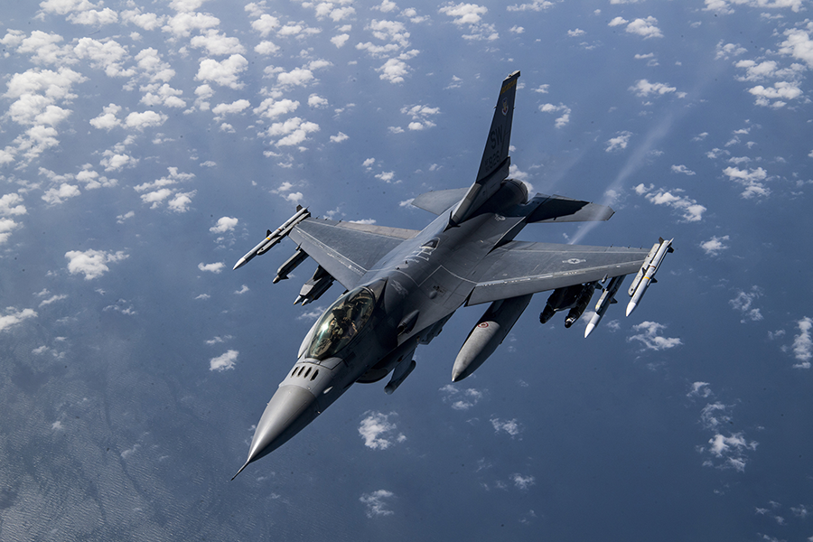 In 2019, as part of a controversial arms deal with the Trump administration, the United Arab Emirates was approved to purchase General Electric engines for a version of the F-16 fighter jets. (U.S. Air Force photo by Tech. Sgt. Matthew Lotz)
