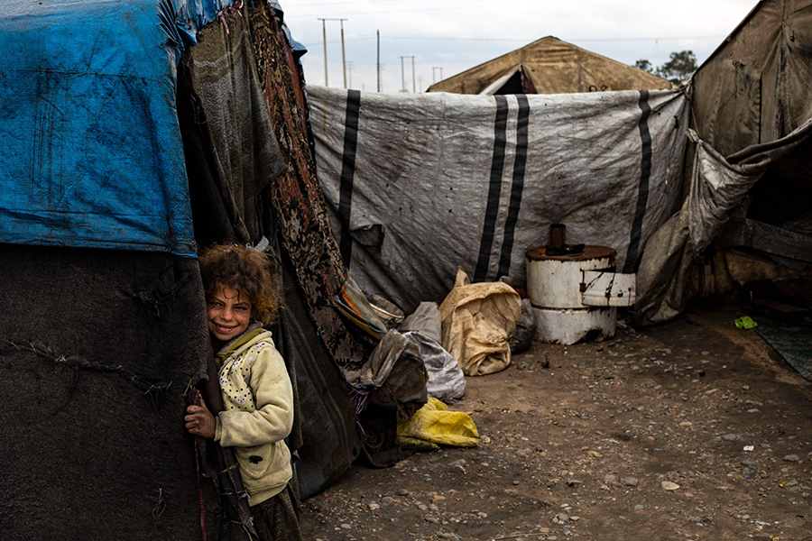 Despite receiving billions of dollars in U.S. military aid, Egyptian President Abdel Fatah el-Sisi continues to support Syrian President Bashar al-Assad who has been waging war on domestic opponents since 2011. Thousands of people have been killed and millions have been displaced, including this girl at the Sahlat al-Banat camp in northern Syria. (Photo by Delil Souleiman/AFP via Getty Images)