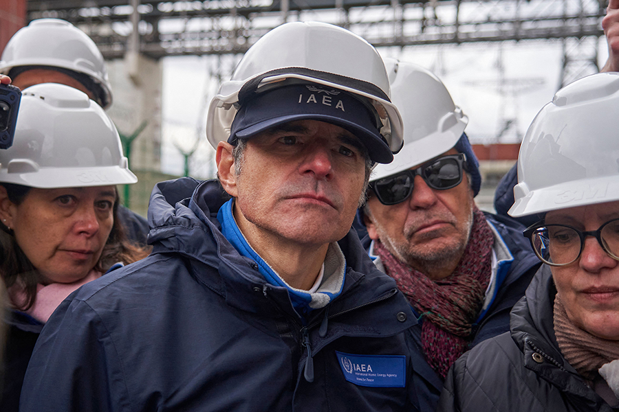 Rafael Grossi, head of the International Atomic Energy Agency (IAEA), visited the Russian-controlled Zaporizhzhia Nuclear Power Plant in southern Ukraine on March 29, and later said he is  focused on reaching a narrower agreement with Russia to protect the embattled facility. (Photo by Andrey Borodulin/AFP via Getty Images)