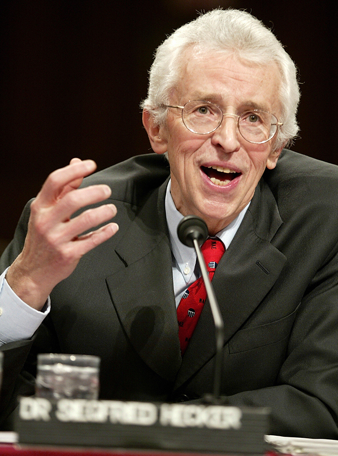  Siegfried Hecker testifies before the U.S. Senate Foreign Relations Committee in January 2004 after visiting North Korea’s Yongbyon research complex.   (Photo by Stephen Jaffe/AFP via Getty Images)