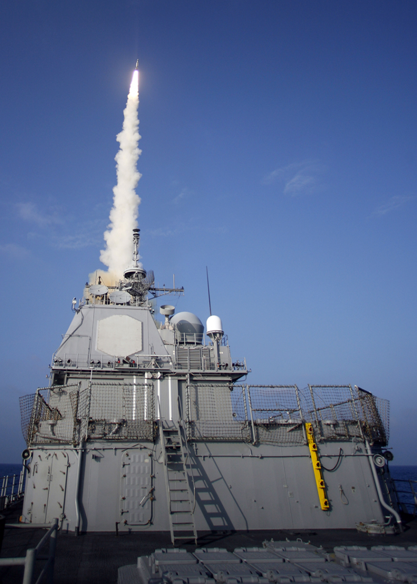 The Standard Missile-3 (SM-3) Block Interceptor, shown during a test over the Pacific Ocean in 2008, is among the systems being developed by the United States to defeat a threat from intercontinental ballistic missiles. (Photo by U.S. Navy via Getty Images)