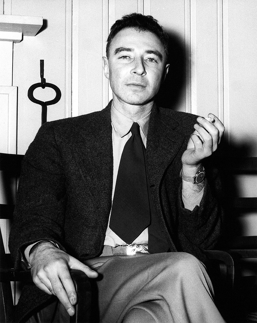 J. Robert Oppenheimer, protagonist of the new movie of the same name, is often called "father of the atomic bomb" for his role in the Manhattan Project, which developed the first nuclear weapon, and detonated it in the Trinity test on July 16, 1945, in New Mexico. (Photo by History/Universal Images Group via Getty Images) 