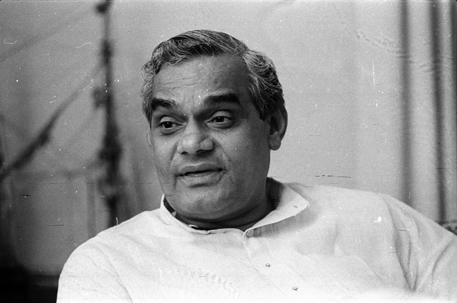 Although his government promoted the doctrine of no-first-use of nuclear weapons, Indian Prime Minister Atal Bihari Vajpayee declared in 2000 that "If [Pakistanis] think we would wait for them to drop a bomb and face destruction, they are mistaken."  (Photo by Sondeep Shankar/Getty Images)