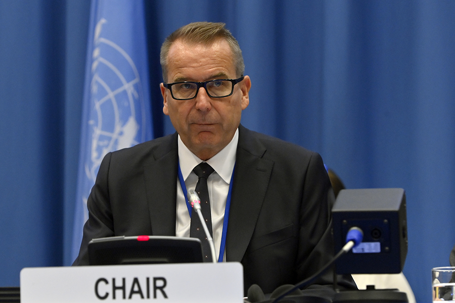 Finnish diplomat Jarmo Viinanen chaired the first preparatory committee meeting for the 11th nuclear Nonproliferation Treaty Review Conference that was held July 31 to Aug. 11 in Vienna. (Photo by Dean Calma/IAEA)