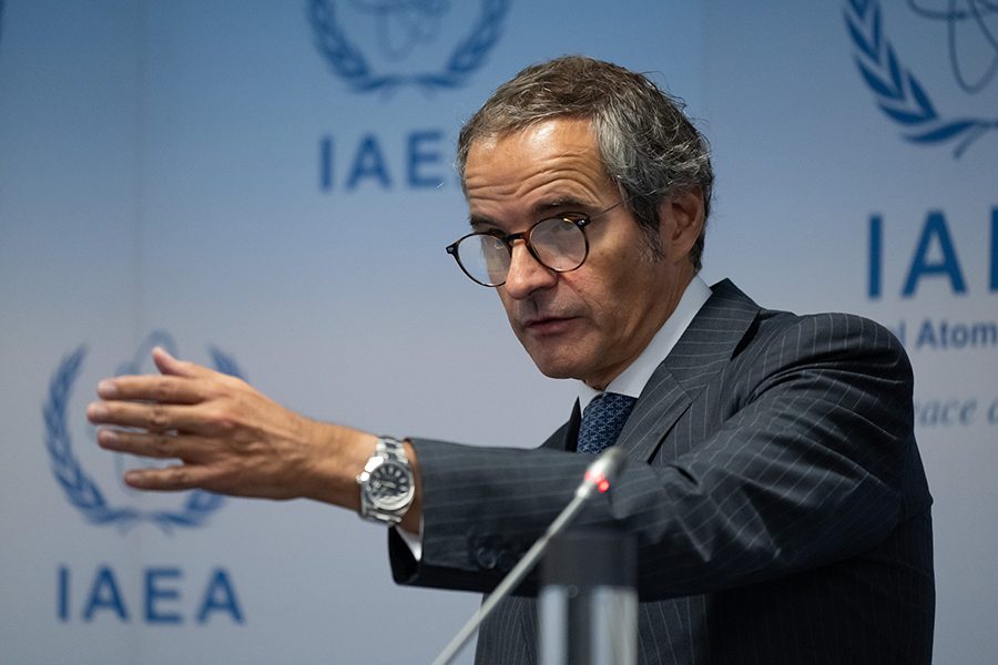 Rafael Mariano Grossi, director-general of the International Atomic Energy Agency, told reporters in Vienna on Sept. 11 that Iran still must provide the agency with “technically credible explanations for the presence of uranium particles” at two locations in Iran.(Photo by Thomas Kronsteiner/Getty Images)