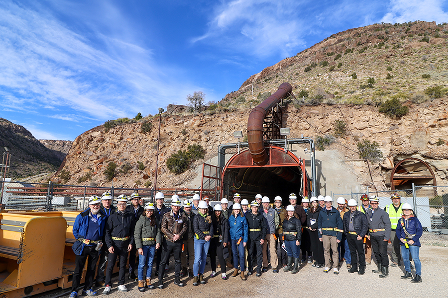 Teams from the U.S. National Nuclear Security Administration and the Nevada National Security Site host nongovernmental experts on a visit to the site's P-Tunnel, where a nonproliferation experiment was conducted in October 2023.  (Photo by the U.S. National Nuclear Security Administration)