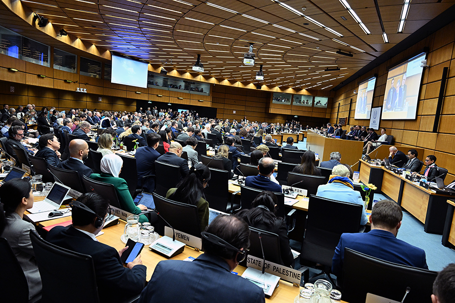 The Board of Governors of the International Atomic Energy Agency holds its quarterly meeting at the agency headquarters in Vienna March 4. European and U.S. officials threatened to pursue action against Iran at the next board meeting if Tehran fails to meet its legally binding nuclear safeguards obligations. (Photo by Dean Calma / IAEA)