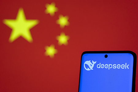 DeepSeek and other large language models that are cheap to train and easy to deploy on local hardware could be a big help to a nonstate actor seeking to develop a weapon of mass destruction. (Photo by Nicolas Economou/NurPhoto via Getty Images)