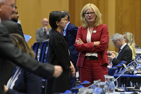 Delegates at the July 2023 preparatory committee meeting lay plans for the 2026 nuclear Nonproliferation Treaty Review Conference. (Photo by Dean Calma/IAEA) 