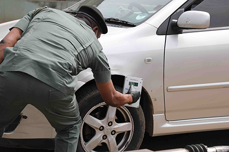 Police in Lagos, Nigeria, training to use U.S.-donated detection equipment to combat the smuggling of nuclear and radioactive material in 2022. Congress has cut funding for such nonproliferation programs in the 2025 continuing resolution.  (Photo by: Emmanuel Osodi/Majority World/Universal Images Group via Getty Images)