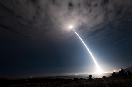 An unarmed Minuteman III intercontinental ballistic missile launches during an operational test at Vandenberg Air Force Base, Calif. (U.S. Air Force photo/Senior Airman Ian Dudley)
