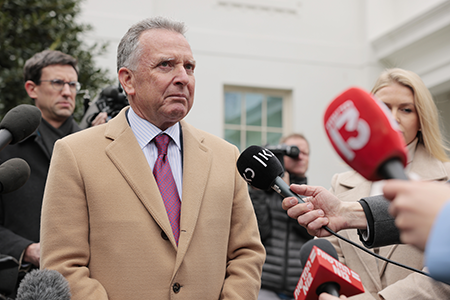 U.S. Special Envoy to the Middle East Steve Witkoff, speaking to reporters at the White House March 6, is the Trump administration’s negotiator with Tehran on the Iranian nuclear program. (Photo by Anna Moneymaker/Getty Images)