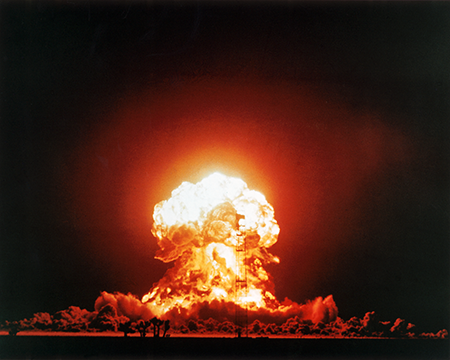 Badger, part of U.S. Operation Upshot-Knothole, was a 23 kiloton tower shot fired April 18, 1953, at the Nevada Test Site. Some advisers are urging U.S. President Donald Trump to resume U.S. nuclear testing after a 33-year hiatus but Trump’s nominee to lead the National Nuclear Security Administration, Brandon Williams, told the Senate Armed Services Committee that he would not recommend it.  (Photo by © CORBIS/Corbis via Getty Images)