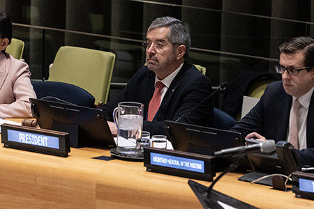 Juan Ramon de la Fuente of Mexico attends the Second Meeting of States Parties to the Treaty on Prohibition of Nuclear Weapons at UN Headquarters in 2023. Mexico has consistently been at the forefront of disarmament diplomacy. (Photo by Lev Radin/Pacific Press/LightRocket via Getty Images)