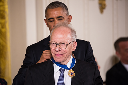 U.S. President Barack Obama awards the Presidential Medal of Freedom to physicist Richard Garwin in 2016. (Photo by Cheriss May/NurPhoto via Getty Images)
