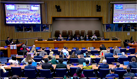 The closing session of the Preparatory Committee for the 2026 nuclear Nonproliferation Treaty Review Conference ends May 9 without consensus on an agenda for next year’s conference. (Credit: UN TV)