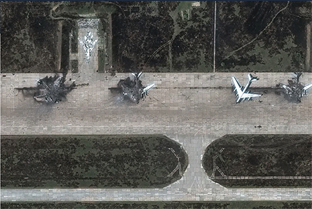 Ukrainian forces destroyed an estimated 12 Russian strategic bombers as part of their defense against Moscow’s full-scale invasion of Ukraine. The June 1 military operation by the Ukrainian Security Service likely destroyed about a dozen Russian aircraft, according to statements by foreign officials corroborated by imagery analysis by media outlets and open-source intelligence analysts. (Satellite image by Maxar Technologies)