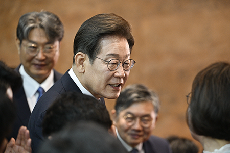 South Korean President Lee Jae-myung, who was elected in June, recently outlined a three-step process for achieving the denuclearization of the Korean peninsula. (Photo by Anthony Wallace - Pool/Getty Images)