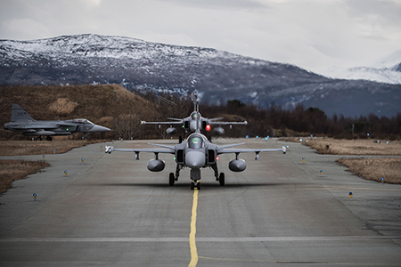 Sweden, which contributed Gripen fighter jets (shown), and Finland participated in annual NATO military exercises in October for the first time since joining the alliance in 2024 and 2023, respectively. (Photo by Allied Joint Force Command Naples)