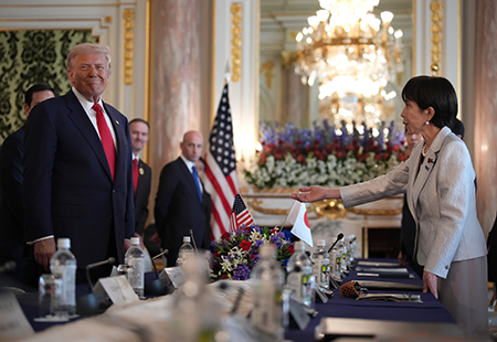 On a trip to Asia in October, U.S. President Donald Trump said he hoped to soon meet North Korean leader Kim Jong Un, but no meeting took place. Here, he visits new Japanese Prime Minister Sanae Takaichi in Tokyo. (Photo by Andrew Harnik/Getty Images)