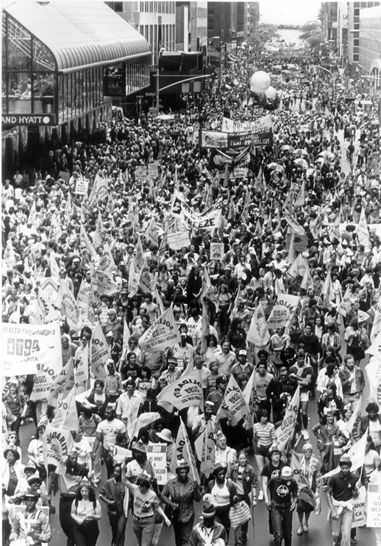 Upwards of one million people demonstrated in New York City's Central Park June 12, 1982 against nuclear weapons and for an end to the cold war arms race. It was the largest anti-nuclear protest in American history. (Photo: WagingNonViolence.org)