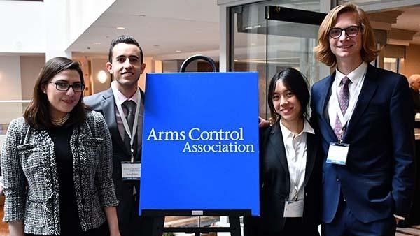 Spring 2019 interns Izabella Czjedo, Sasha Partan, Tien-Chi Lu, and Cole Falkner at the 2019 Annual Membership Meeting.