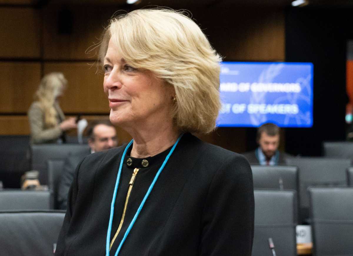 US representative to the International Atomic Energy Agency (IAEA), Jackie Wolcott at a meeting of IAEA Board of Governors in Vienna, November 22, 2018. (Photo:JOE KLAMAR /AFP/Getty Images)