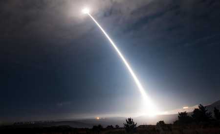 An unarmed Minuteman III intercontinental ballistic missile launches during an operational test at 2:10 a.m. Pacific Daylight Time Wednesday, August 2, 2017, at Vandenberg Air Force Base, Calif. (Photo: Ian Dudley/U.S. Air Force)