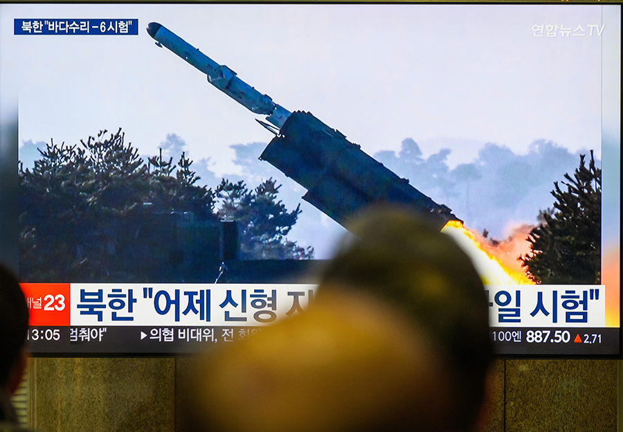 Even as North Korea advances its missile and nuclear capability, South Korea and the United States could take steps to reduce the risk of nuclear escalation, contributor Ankit Panda writes. On February 14, North Korea test-fired a new surface-to-sea missile, named Padasuri-6, off the eastern port city of Wonsan into the East Sea. (Photo by Kim Jae-Hwan/SOPA Images/LightRocket via Getty Images)