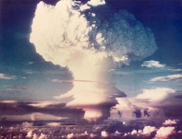 An image of the Yankee nuclear test of the Castle series on May 14, 1954. At 13.5 megatons, the Yankee test was the second largest nuclear test in U.S. history. (National Archives, Air Force Collection Photo)